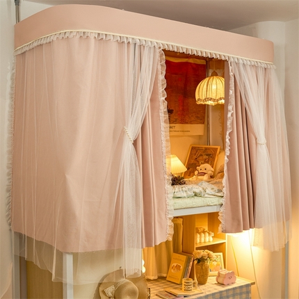91家纺网 家纺一手货源 找家纺 （总）卓尔居 2025新款浪漫学生宿舍雪尼尔交织工艺蕾丝幔纱U型导轨蚊帐-华尔兹 