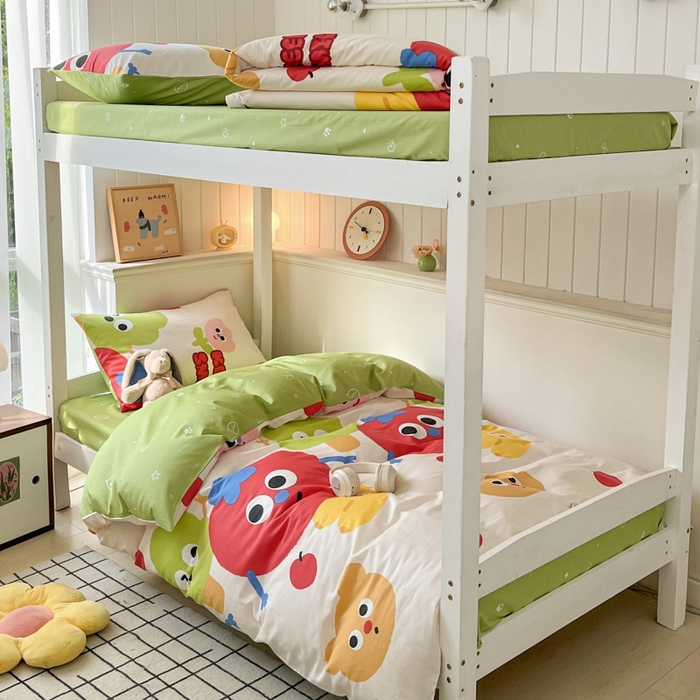 91家纺网 家纺一手货源 找家纺 吉象家纺 2025新款全棉印花款三件套 微笑天团