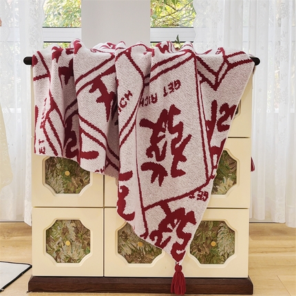 91家纺网 家纺一手货源 找家纺 栩裕纺织 2024新款针织提花盖毯發系列（可定制） 针织-發發發