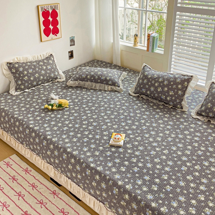 91家纺网 家纺一手货源 找家纺 暖居 2024纯棉榻榻米四件套单件农村大炕盖支持定制绗缝防滑单件纯棉床单四季通用 晚介