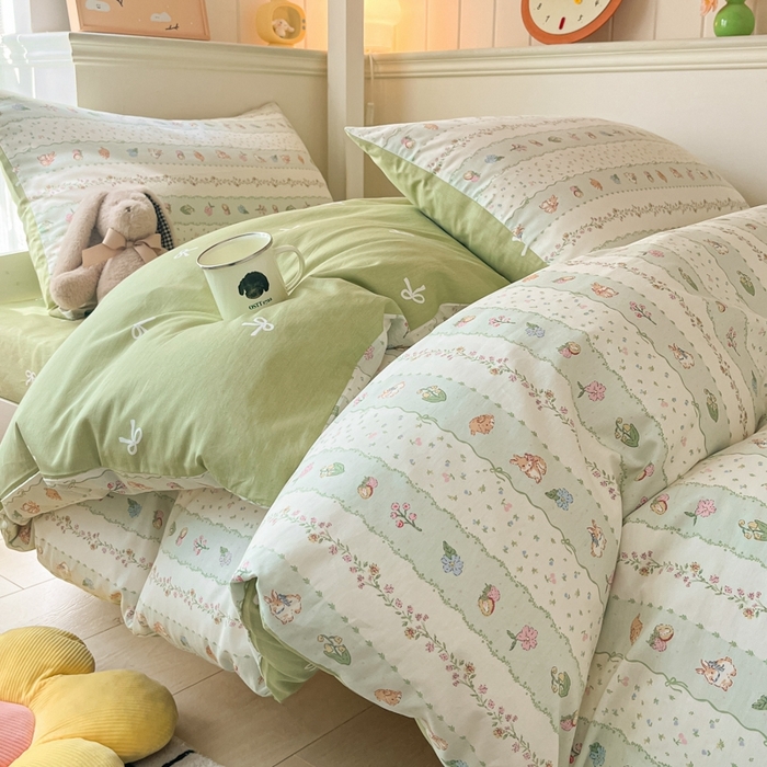 91家纺网 家纺一手货源 找家纺 吉象家纺 2025新款全棉印花款三件套 潘多拉