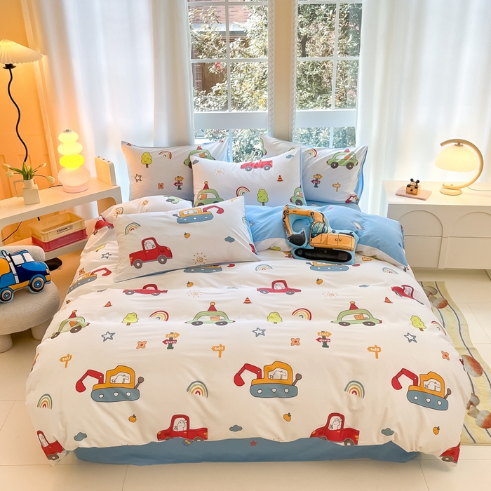 91家纺网 家纺一手货源 找家纺 博雅 2024新款宇航员系列全棉四件套（专版花型） 汽车派对