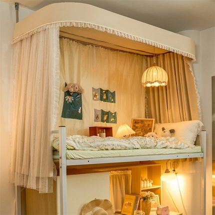 91家纺网 家纺一手货源 找家纺 （总）卓尔居 2025新款浪漫学生宿舍雪尼尔交织工艺蕾丝幔纱U型导轨蚊帐-华尔兹 