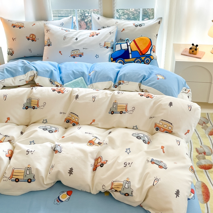 91家纺网 家纺一手货源 找家纺 博雅 2024新款宇航员系列全棉四件套（专版花型） 小汽车