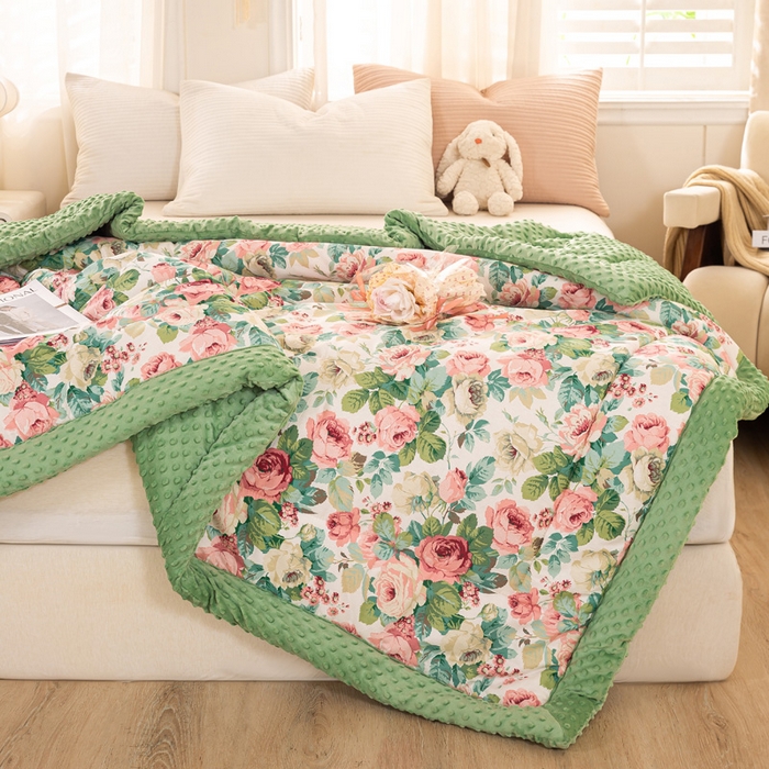 91家纺网 家纺一手货源 找家纺 （总）锦鹭被业 2025新款全棉豆豆绒被春秋冬被夏被纯棉豆豆被