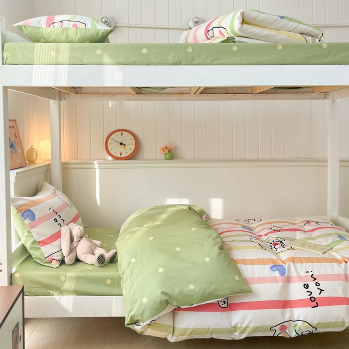 91家纺网 家纺一手货源 找家纺 吉象家纺 2025新款全棉印花款三件套 糯米团