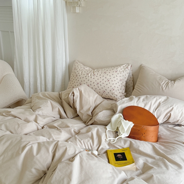 91家纺网 家纺一手货源 找家纺 柚子YOUTH 2024新款全棉水洗棉碎花温柔系四件套 复古花