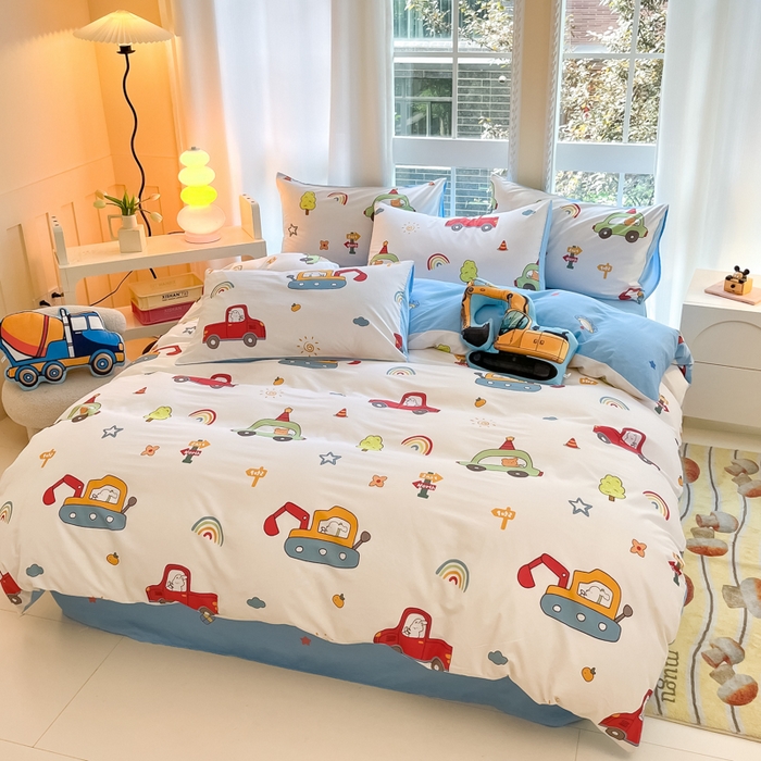 91家纺网 家纺一手货源 找家纺 博雅 2024新款宇航员系列全棉四件套（专版花型） 汽车派对