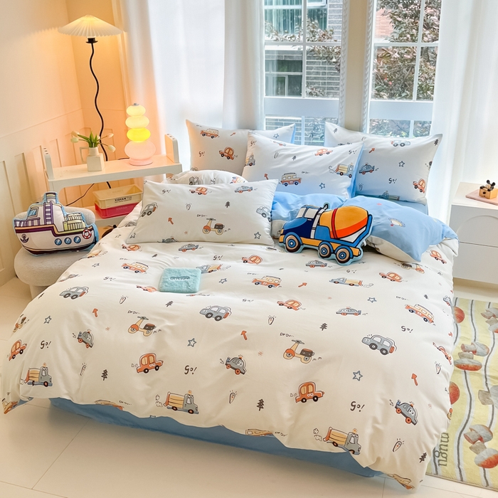 91家纺网 家纺一手货源 找家纺 博雅 2024新款宇航员系列全棉四件套（专版花型） 小汽车