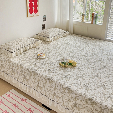 91家纺网 家纺一手货源 找家纺 暖居 2024纯棉榻榻米四件套单件农村大炕盖支持定制绗缝防滑单件纯棉床单四季通用 城堡