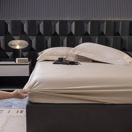 91家纺网 家纺一手货源 找家纺 好阁家纺 2024新款进口LF级60S莱赛尔莱赛尔床笠两件套三件套 原色