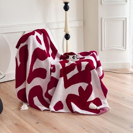 91家纺网 家纺一手货源 找家纺 （总）栩裕纺织 2024新款中式风高端婚礼喜字毛毯（可定制）