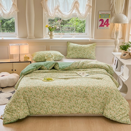 91家纺网 家纺一手货源 找家纺 居易简 2025新款水洗棉双层纱豆豆被加绒被子被芯直播豆豆绒被被子被芯冬被春秋被 棉花絮语