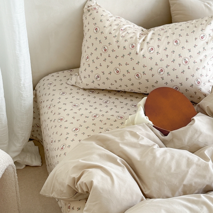 91家纺网 家纺一手货源 找家纺 柚子YOUTH 2024新款全棉水洗棉碎花温柔系四件套 复古花