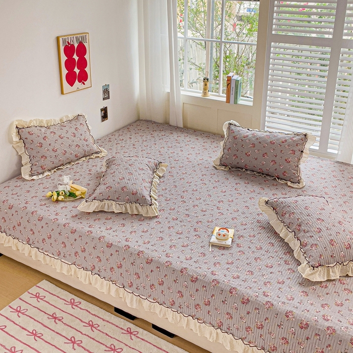 91家纺网 家纺一手货源 找家纺 暖居 2024纯棉榻榻米四件套单件农村大炕盖支持定制绗缝防滑单件纯棉床单四季通用 璀璨