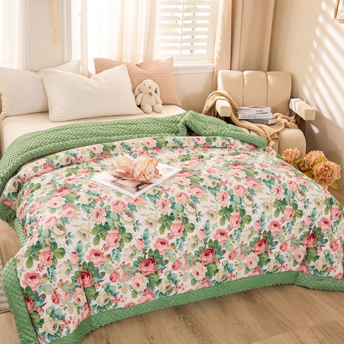 91家纺网 家纺一手货源 找家纺 （总）锦鹭被业 2025新款全棉豆豆绒被春秋冬被夏被纯棉豆豆被