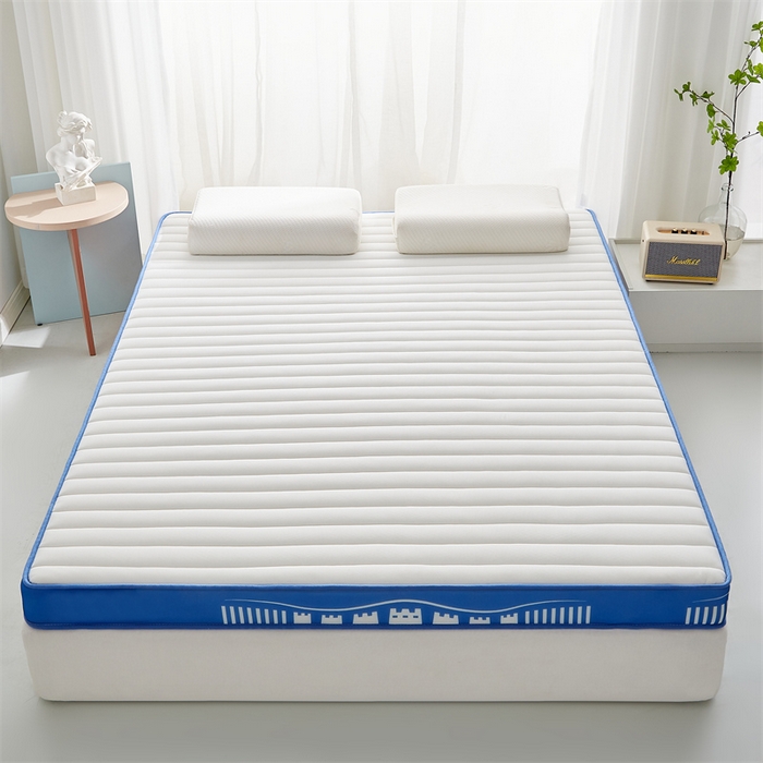 91家纺网 家纺一手货源 找家纺 布卢姆床垫 2025新款针织乳胶立体成人床垫-长城款 长城-宝蓝白