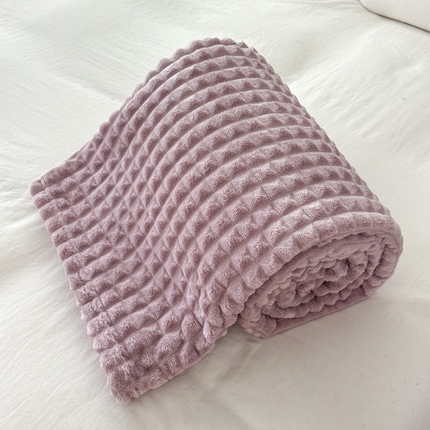 91家纺网 家纺一手货源 找家纺 （总）丹本家纺 2025新款加厚仿兔毛绒牛奶绒法兰绒毛毯盖毯-剪格款