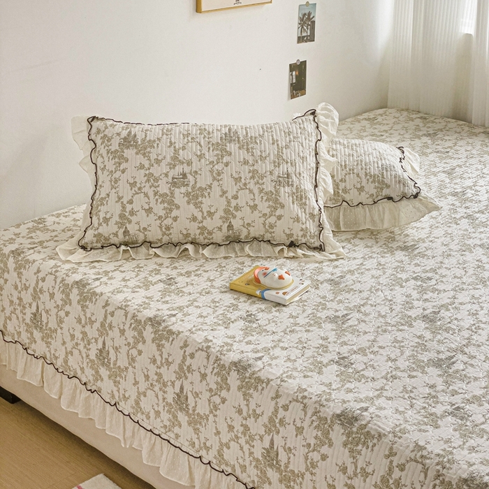 91家纺网 家纺一手货源 找家纺 暖居 2024纯棉榻榻米四件套单件农村大炕盖支持定制绗缝防滑单件纯棉床单四季通用 城堡