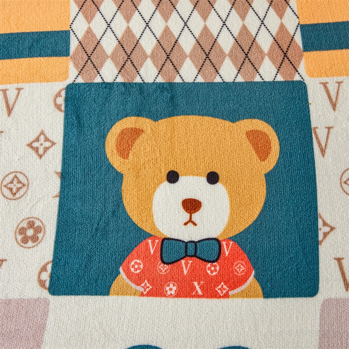 91家纺网 家纺一手货源 找家纺 董韵家纺 2025新款高克重全消光牛奶绒法莱绒金貂绒印花单品被套床裙四件套（提供买家秀） 呆呆萝莉熊