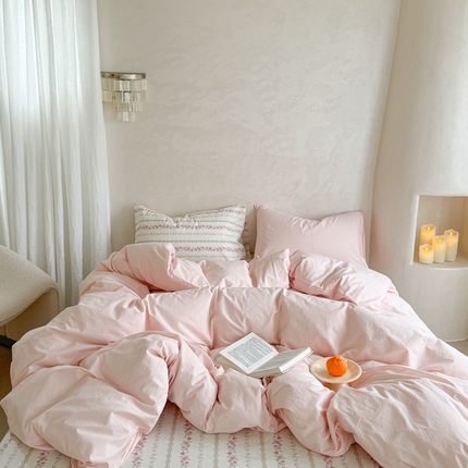 91家纺网 家纺一手货源 找家纺 （总）柚子YOUTH 2024新款全棉水洗棉碎花温柔系四件套