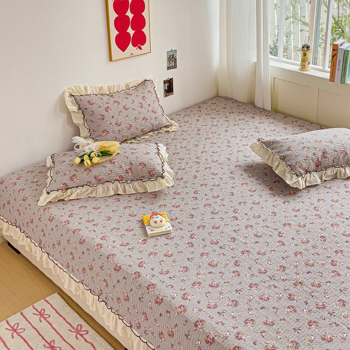 91家纺网 家纺一手货源 找家纺 暖居 2024纯棉榻榻米四件套单件农村大炕盖支持定制绗缝防滑单件纯棉床单四季通用 璀璨