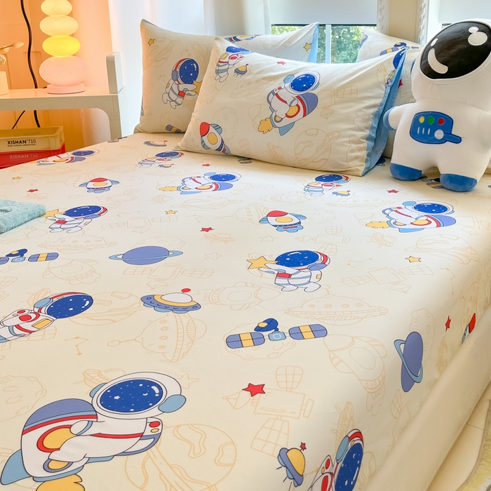 91家纺网 家纺一手货源 找家纺 （总）博雅 2024新款宇航员系列全棉四件套（专版花型）