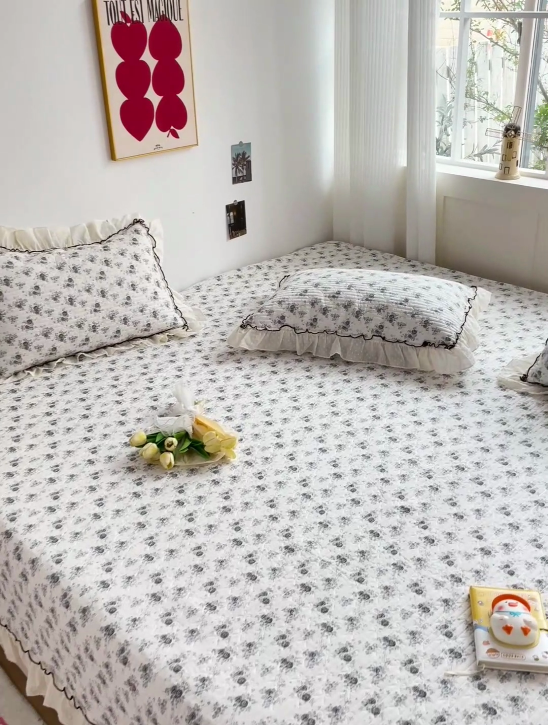 91家纺网 家纺一手货源 找家纺 暖居 2024纯棉榻榻米四件套单件农村大炕盖支持定制绗缝防滑单件纯棉床单四季通用 水墨