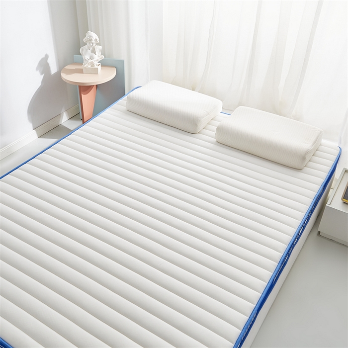 91家纺网 家纺一手货源 找家纺 布卢姆床垫 2025新款针织乳胶立体成人床垫-长城款 长城-宝蓝白