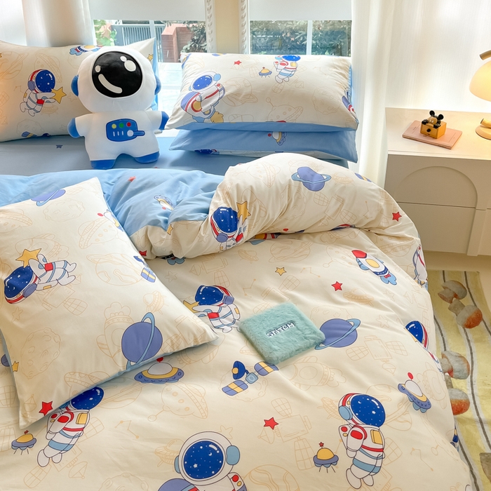 91家纺网 家纺一手货源 找家纺 （总）博雅 2024新款宇航员系列全棉四件套（专版花型）