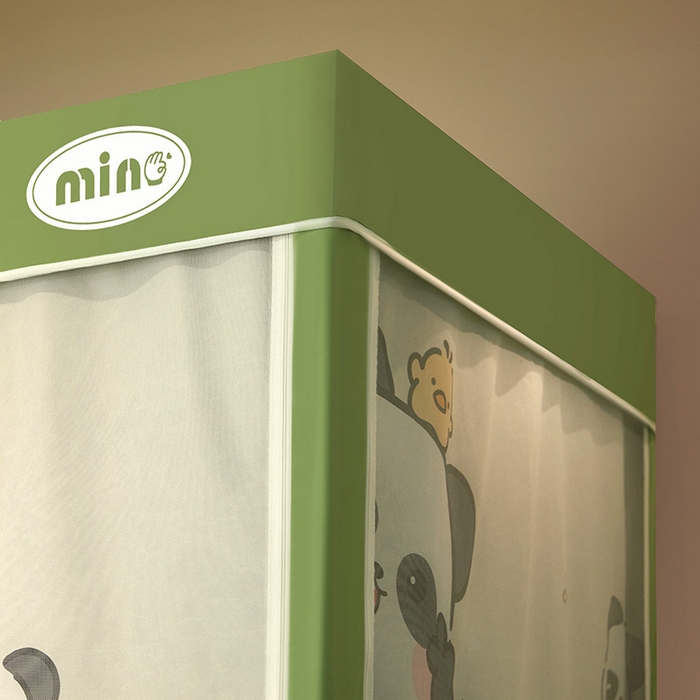 91家纺网 家纺一手货源 找家纺 2025新款A类大版卡通超强遮光防蚊学生坐床蚊帐 摆拍熊猫