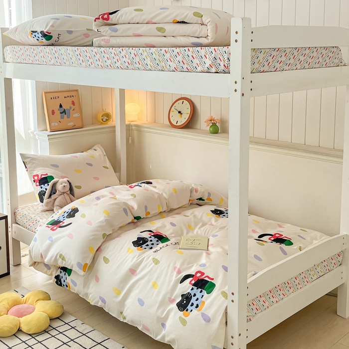 91家纺网 家纺一手货源 找家纺 吉象家纺 2025新款全棉印花款三件套 靴子猫