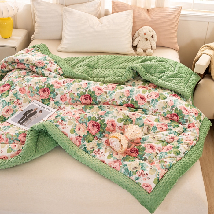 91家纺网 家纺一手货源 找家纺 （总）锦鹭被业 2025新款全棉豆豆绒被春秋冬被夏被纯棉豆豆被