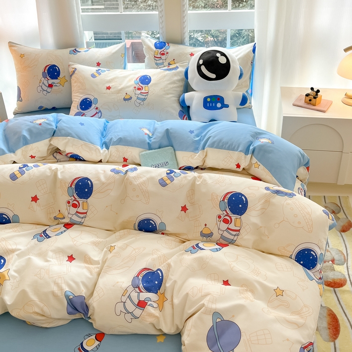 91家纺网 家纺一手货源 找家纺 （总）博雅 2024新款宇航员系列全棉四件套（专版花型）