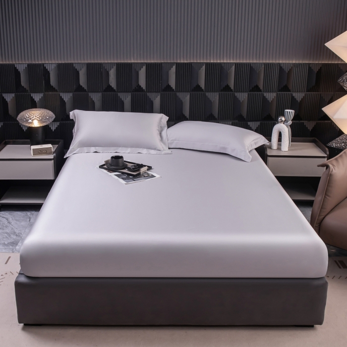 91家纺网 家纺一手货源 找家纺 好阁家纺 2024新款进口LF级60S莱赛尔莱赛尔床笠两件套三件套 灰紫