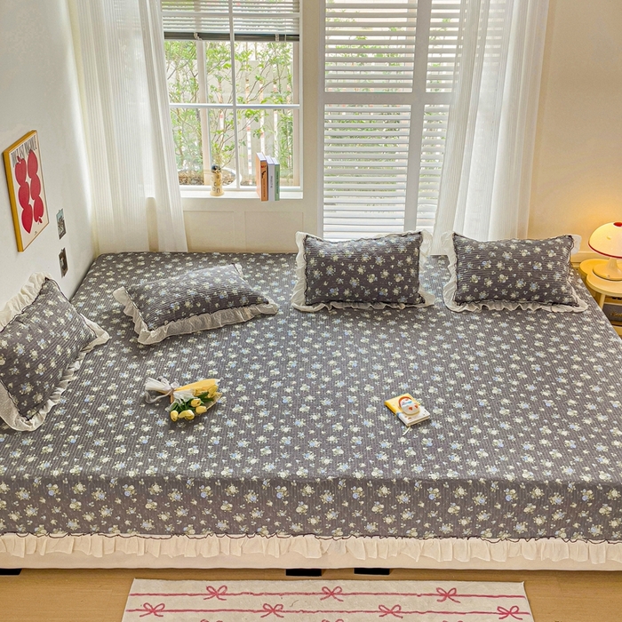 91家纺网 家纺一手货源 找家纺 暖居 2024纯棉榻榻米四件套单件农村大炕盖支持定制绗缝防滑单件纯棉床单四季通用 晚介