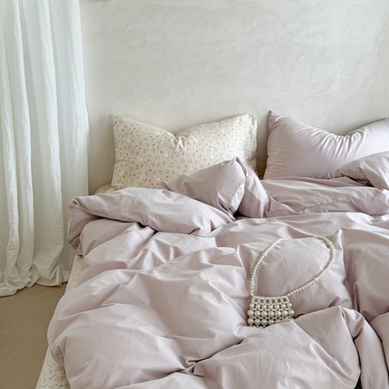 91家纺网 家纺一手货源 找家纺 （总）柚子YOUTH 2024新款全棉水洗棉碎花温柔系四件套