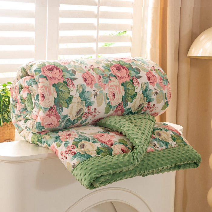 91家纺网 家纺一手货源 找家纺 （总）锦鹭被业 2025新款全棉豆豆绒被春秋冬被夏被纯棉豆豆被