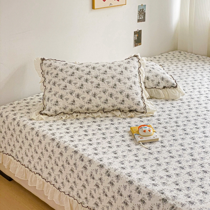 91家纺网 家纺一手货源 找家纺 暖居 2024纯棉榻榻米四件套单件农村大炕盖支持定制绗缝防滑单件纯棉床单四季通用 水墨