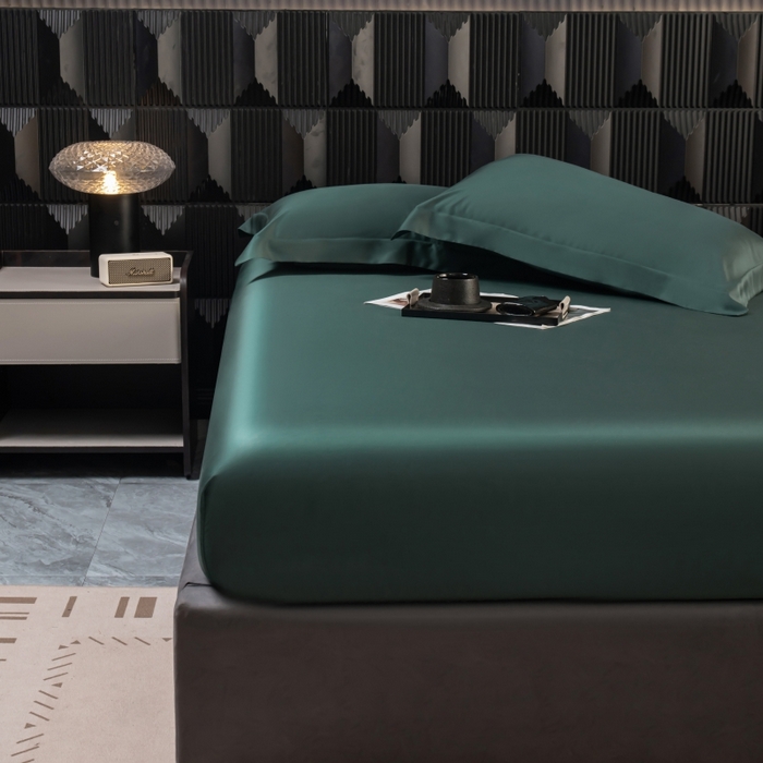 91家纺网 家纺一手货源 找家纺 好阁家纺 2024新款进口LF级60S莱赛尔莱赛尔床笠两件套三件套 曼岛绿