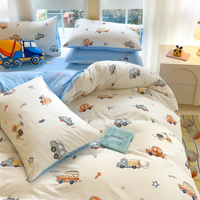 91家纺网 家纺一手货源 找家纺 博雅 2024新款宇航员系列全棉四件套（专版花型） 小汽车