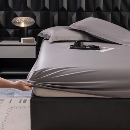 91家纺网 家纺一手货源 找家纺 好阁家纺 2024新款进口LF级60S莱赛尔莱赛尔床笠两件套三件套 都市灰