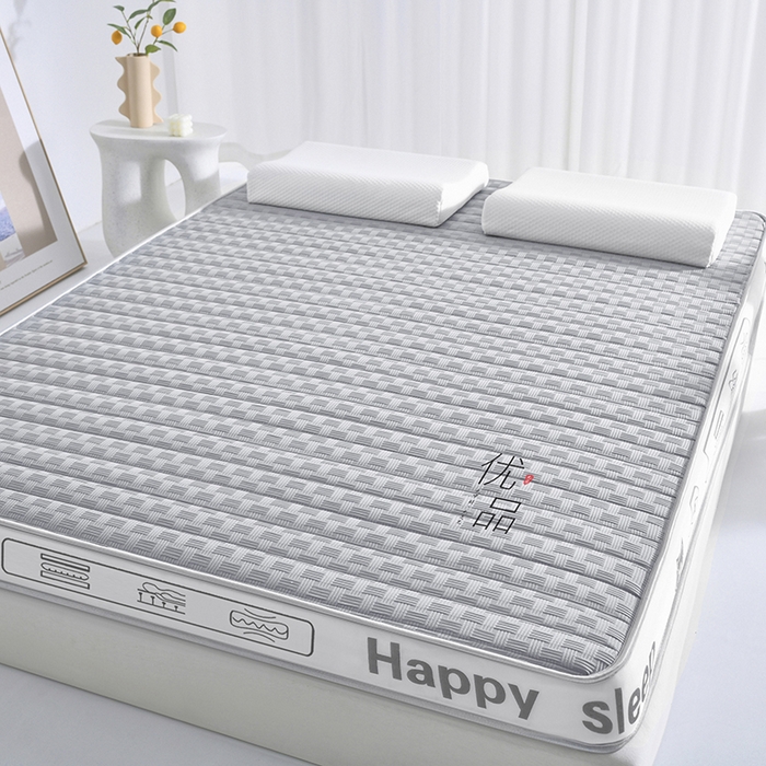 91家纺网 家纺一手货源 找家纺  顺发床垫 2025新款A类华夫格天然乳胶抗压棉床垫 灰色