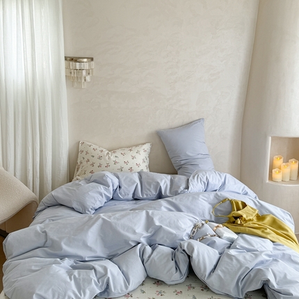 91家纺网 家纺一手货源 找家纺 （总）柚子YOUTH 2024新款全棉水洗棉碎花温柔系四件套