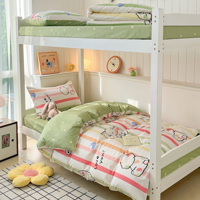 91家纺网 家纺一手货源 找家纺 吉象家纺 2025新款全棉印花款三件套 糯米团