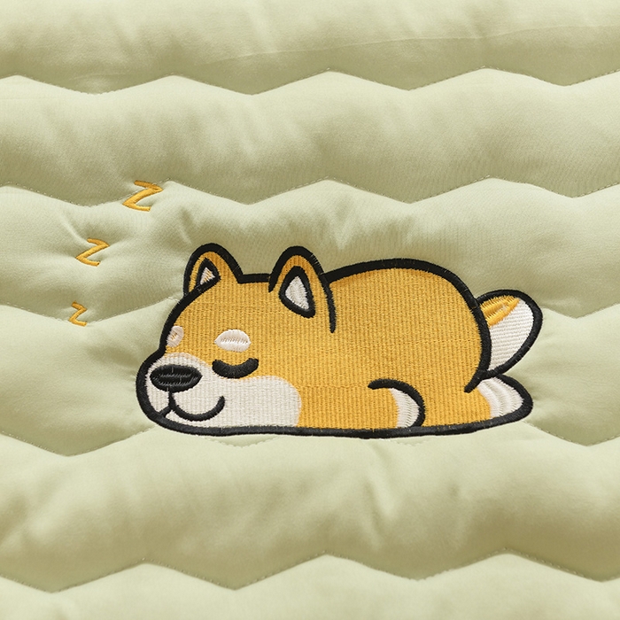 91家纺网 家纺一手货源 找家纺 恋绒家纺 2025新款刺绣款床垫学生床垫床褥宿舍上下铺床护垫 柯基KJ-薄荷绿