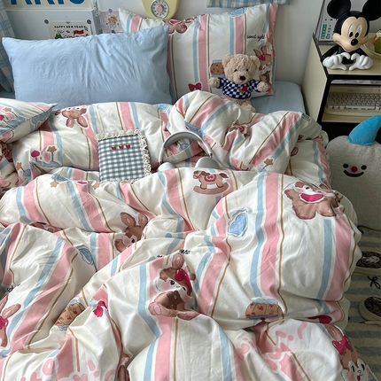 91家纺网 家纺一手货源 找家纺 （总）原素 2024新款A类学生季少女心小清新印花四件套