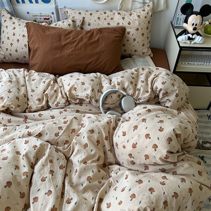 91家纺网 家纺一手货源 找家纺 （总）原素 2024新款A类学生季少女心小清新印花四件套