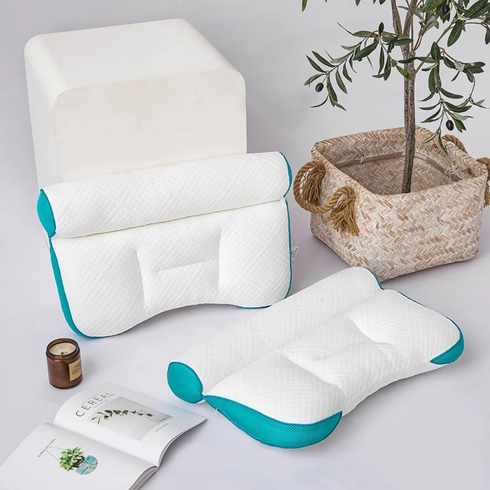 91家纺网 家纺一手货源 找家纺 佳尚枕芯 2025新款枕芯二代反牵引护颈枕针织护颈枕头枕芯 绿色40x58cm/只