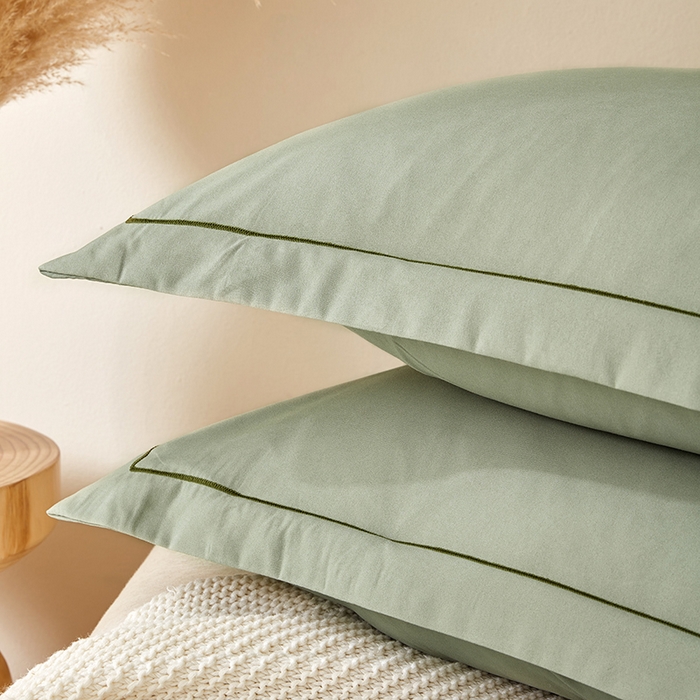 91家纺网 家纺一手货源 找家纺 （总）丰淘家纺 2024新款水洗棉刺绣一字荷枕套